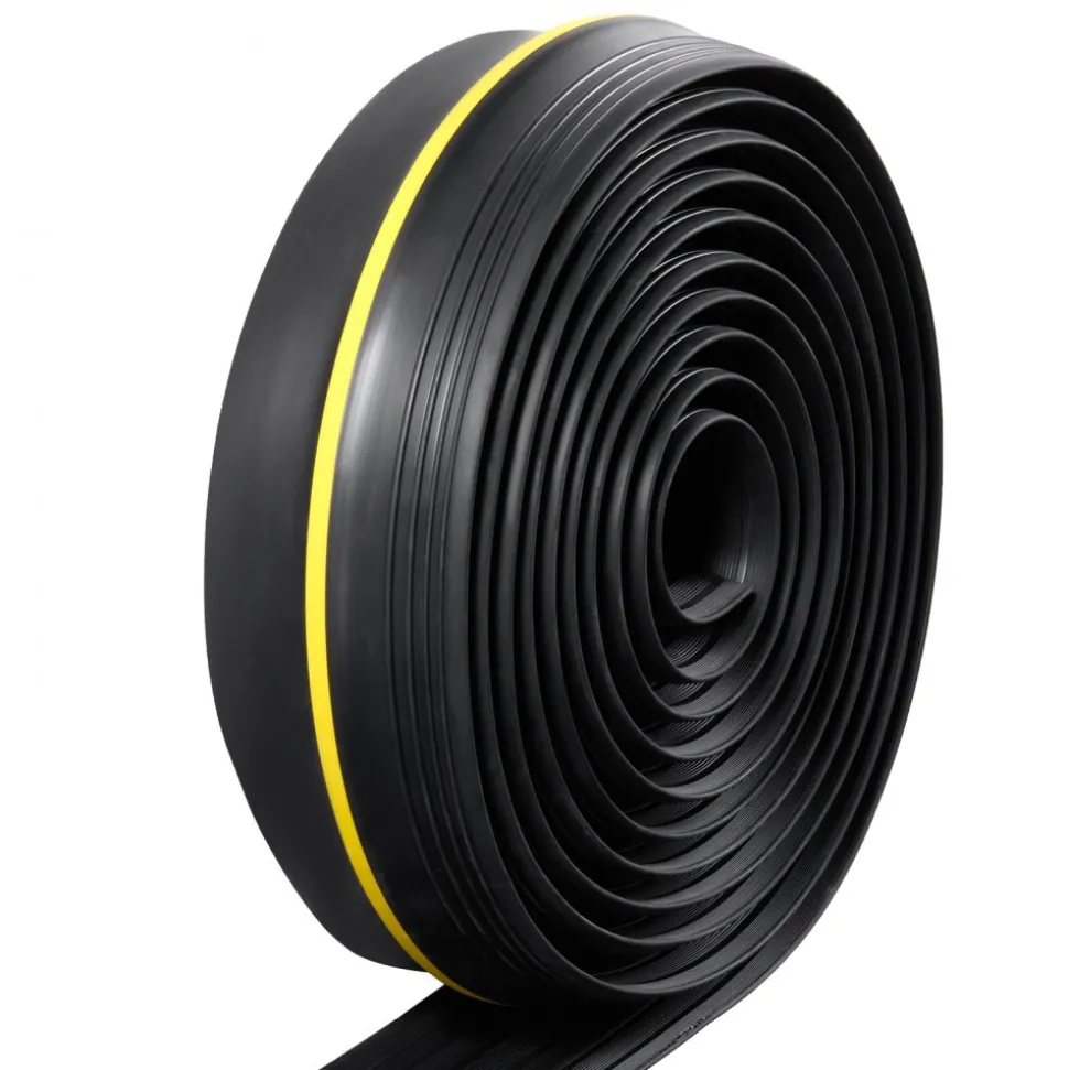 VEVOR Garage Door Threshold Seal Strip, 20 FT Universal Garage Door Floor Seal Strip with Adhesive, Garage Door Bottom Weatherproof Strip, Upgraded Thick PVC DIY Weather Stripping Replacement, Black