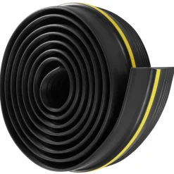 VEVOR Garage Door Threshold Seal Strip, 12 FT Universal Garage Door Floor Seal Strip with Adhesive, Garage Door Bottom Weatherproof Strip, Upgraded Thick PVC DIY Weather Stripping Replacement, Black