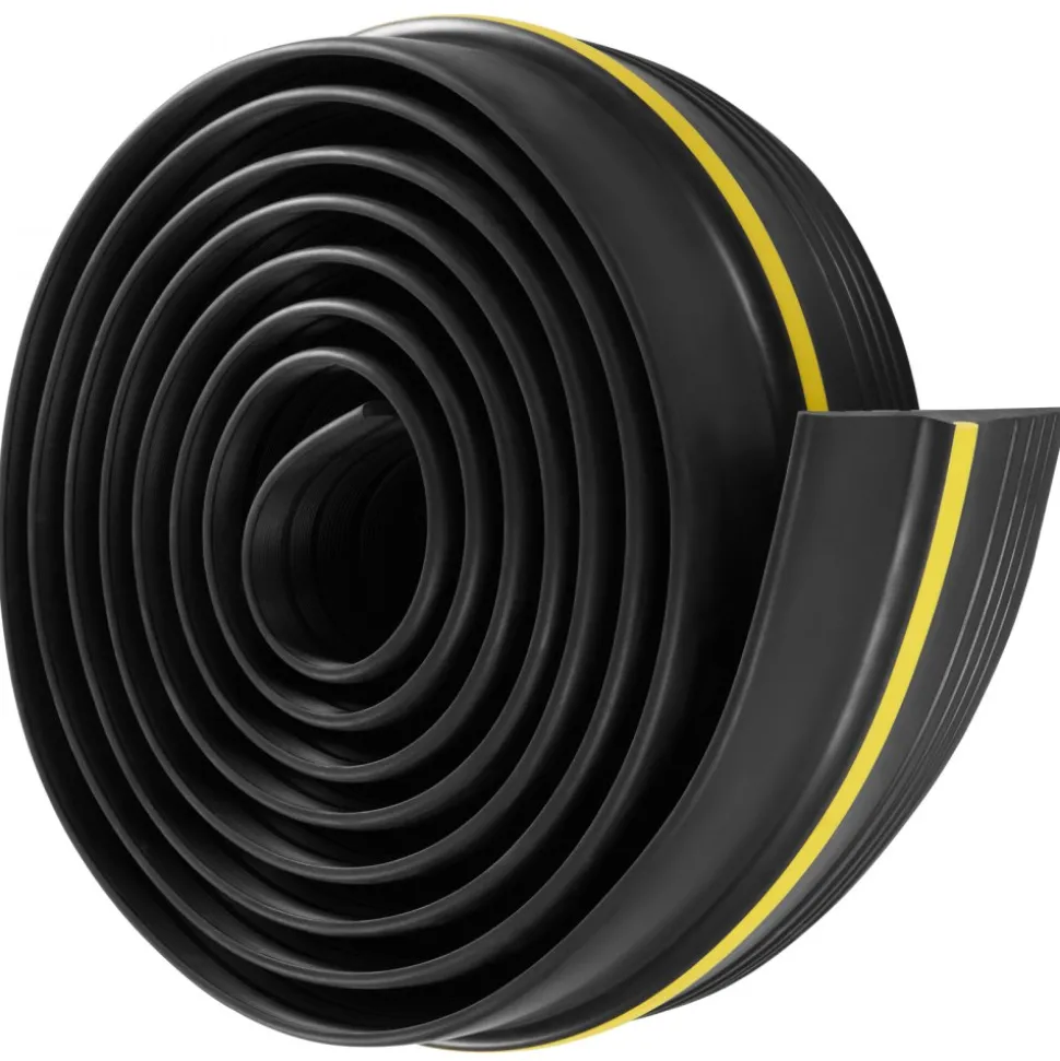 VEVOR Garage Door Threshold Seal Strip, 16.5 FT Universal Garage Door Floor Seal Strip with Adhesive, Garage Door Bottom Weatherproof Strip, Upgraded Thick PVC DIY Weather Stripping Replacement, Black