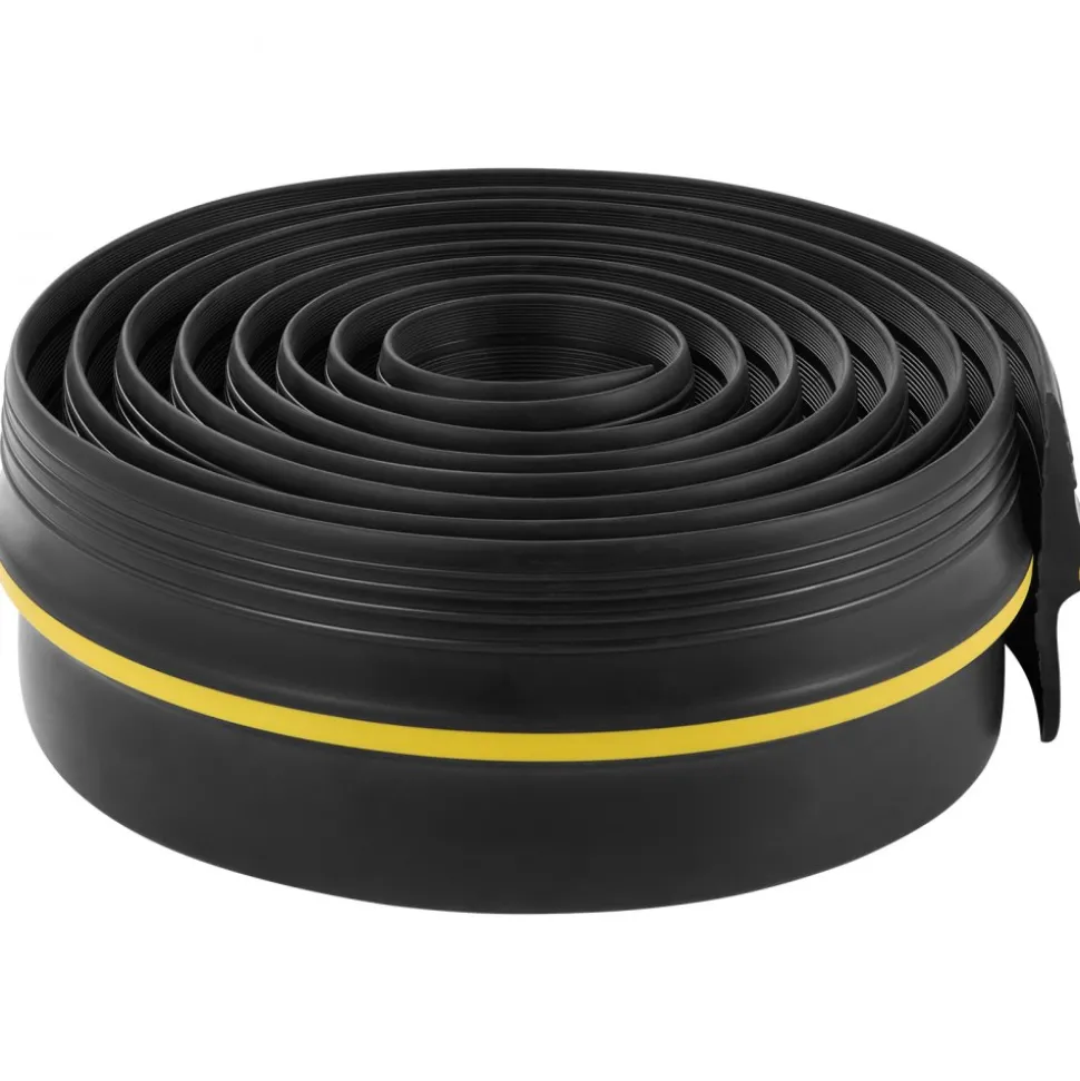VEVOR Garage Door Threshold Seal Strip, 16.5 FT Universal Garage Door Floor Seal Strip with Adhesive, Garage Door Bottom Weatherproof Strip, Upgraded Thick PVC DIY Weather Stripping Replacement, Black