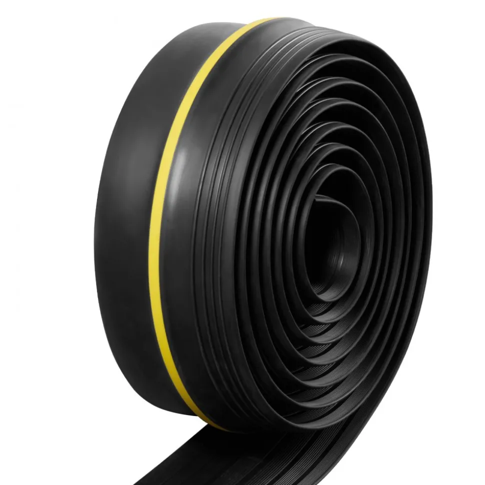 VEVOR Garage Door Threshold Seal Strip, 16.5 FT Universal Garage Door Floor Seal Strip with Adhesive, Garage Door Bottom Weatherproof Strip, Upgraded Thick PVC DIY Weather Stripping Replacement, Black