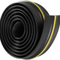 VEVOR Garage Door Threshold Seal Strip, 10 FT Universal Garage Door Floor Seal Strip with Adhesive, Garage Door Bottom Weatherproof Strip, Upgraded Thick PVC DIY Weather Stripping Replacement, Black
