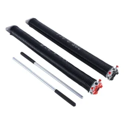 VEVOR Garage Door Torsion Springs, Pair of 0.225 x 2 x 24 in, 16000 Cycles, Electrophoresis Black Coated for Replacement, Garage Door Springs with Non-Slip Winding Bars, Gloves and Mounting Wrench