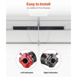 VEVOR Garage Door Torsion Springs, Pair of 0.207 x 2 x 24 in, 16000 Cycles, Electrophoresis Black Coated for Replacement, Garage Door Springs with Non-Slip Winding Bars, Gloves and Mounting Wrench