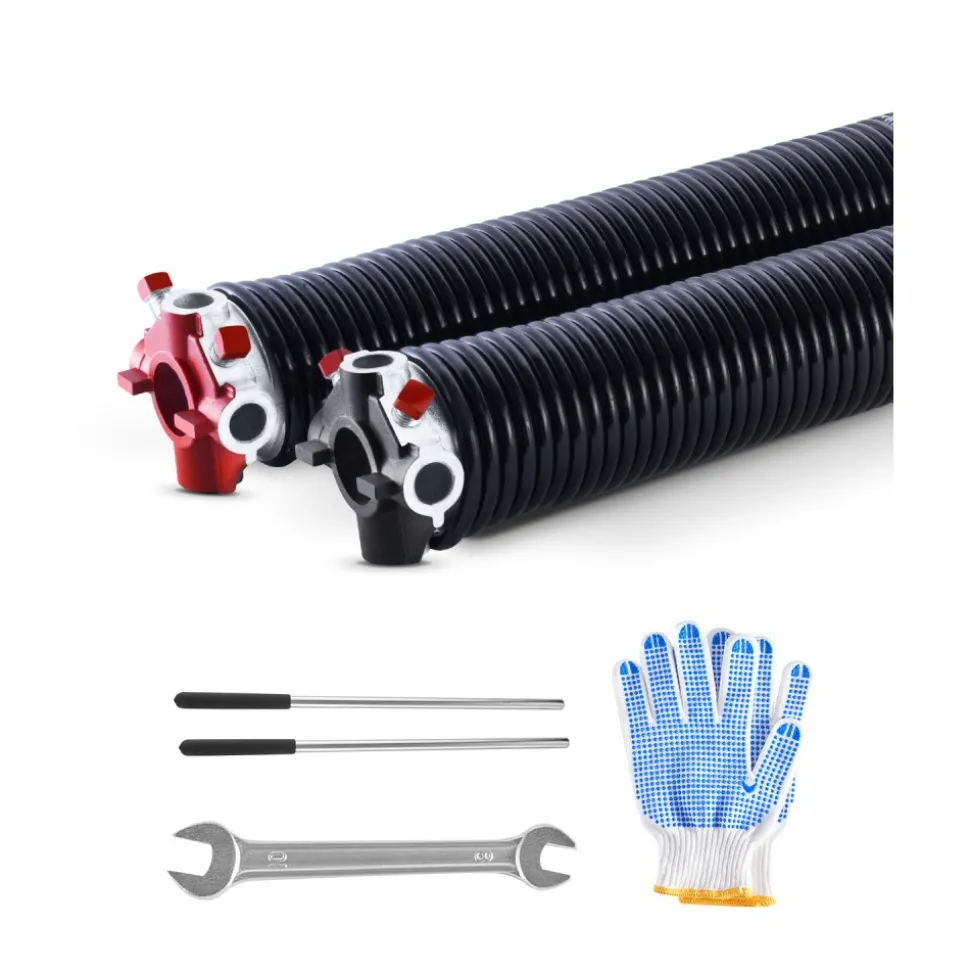 VEVOR Garage Door Torsion Springs, Pair of 0.25 x 2 x 31 in, 16000 Cycles, Electrophoresis Black Coated for Replacement, Garage Door Springs with Non-Slip Winding Bars, Gloves and Mounting Wrench