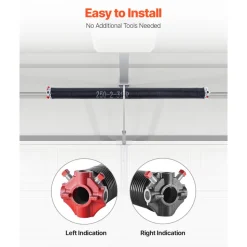VEVOR Garage Door Torsion Springs, Pair of 0.25 x 2 x 31 in, 16000 Cycles, Electrophoresis Black Coated for Replacement, Garage Door Springs with Non-Slip Winding Bars, Gloves and Mounting Wrench