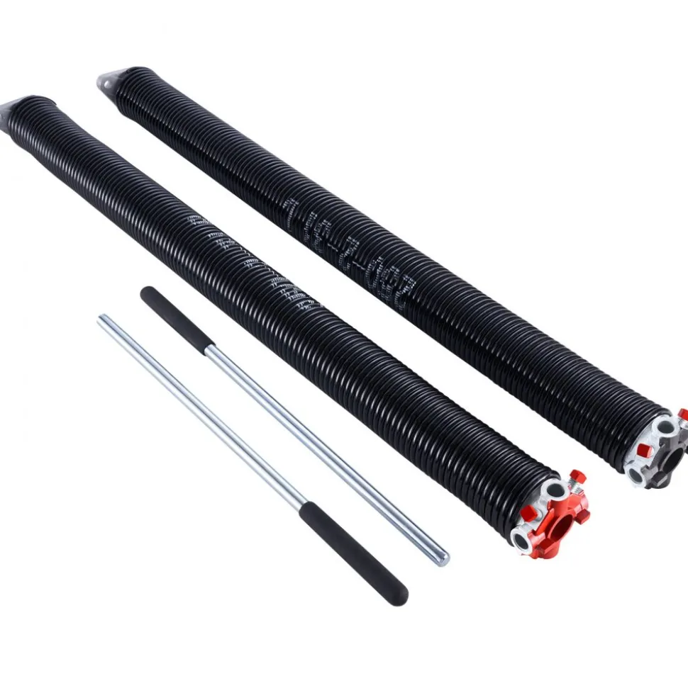 VEVOR Garage Door Torsion Springs, Pair of 0.25 x 2 x 31 in, 16000 Cycles, Electrophoresis Black Coated for Replacement, Garage Door Springs with Non-Slip Winding Bars, Gloves and Mounting Wrench
