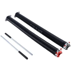 VEVOR Garage Door Torsion Springs, Pair of 0.25 x 2 x 32 in, 16000 Cycles, Electrophoresis Black Coated for Replacement, Garage Door Springs with Non-Slip Winding Bars, Gloves and Mounting Wrench