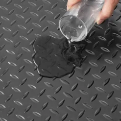 VEVOR Garage Floor Mat, 204.72 x 43.31 inch PVC Garage Flooring Roll, Non-slip Diamond Texture, 123.14 sq.ft Covering Space, Garage Mats for Under Cars, for Gyms Boats Car Trailer, Black