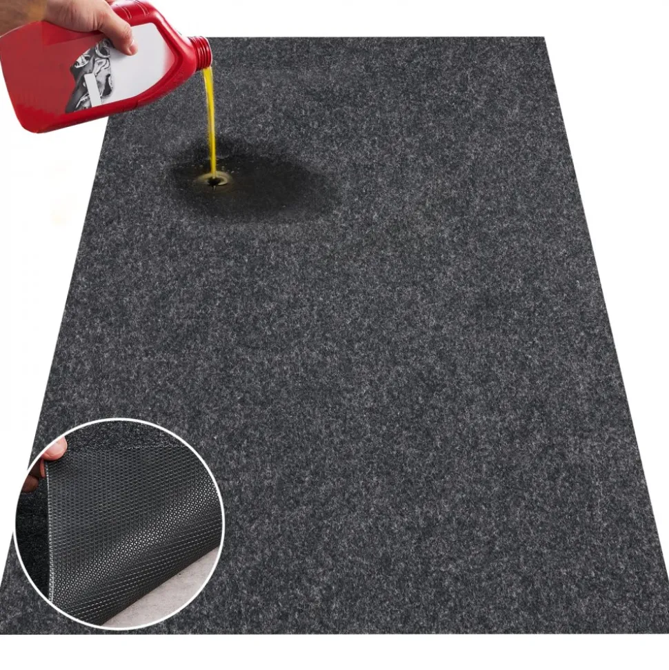 VEVOR Garage Floor Mat, 7.4'x17' Waterproof Protection from Water,Snow, Rain,Mud and Oil for Cars, Non-slip Heavy Duty Containment Mat with TPE Anti-Leak Backing & Easy to Clean & Cuttable