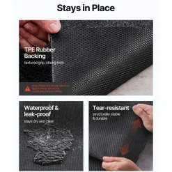VEVOR Garage Floor Mat, 7.5'x20' Waterproof Protection from Water,Snow, Rain,Mud and Oil for Cars, Non-slip Heavy Duty Containment Mat with TPE Anti-Leak Backing & Easy to Clean & Cuttable