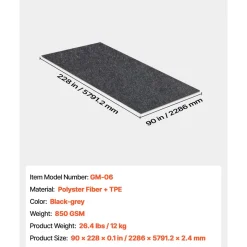 VEVOR Garage Floor Mat, 7.6'x19' Waterproof Protection from Water,Snow, Rain,Mud and Oil for Cars, Non-slip Heavy Duty Containment Mat with TPE Anti-Leak Backing & Easy to Clean & Cuttable