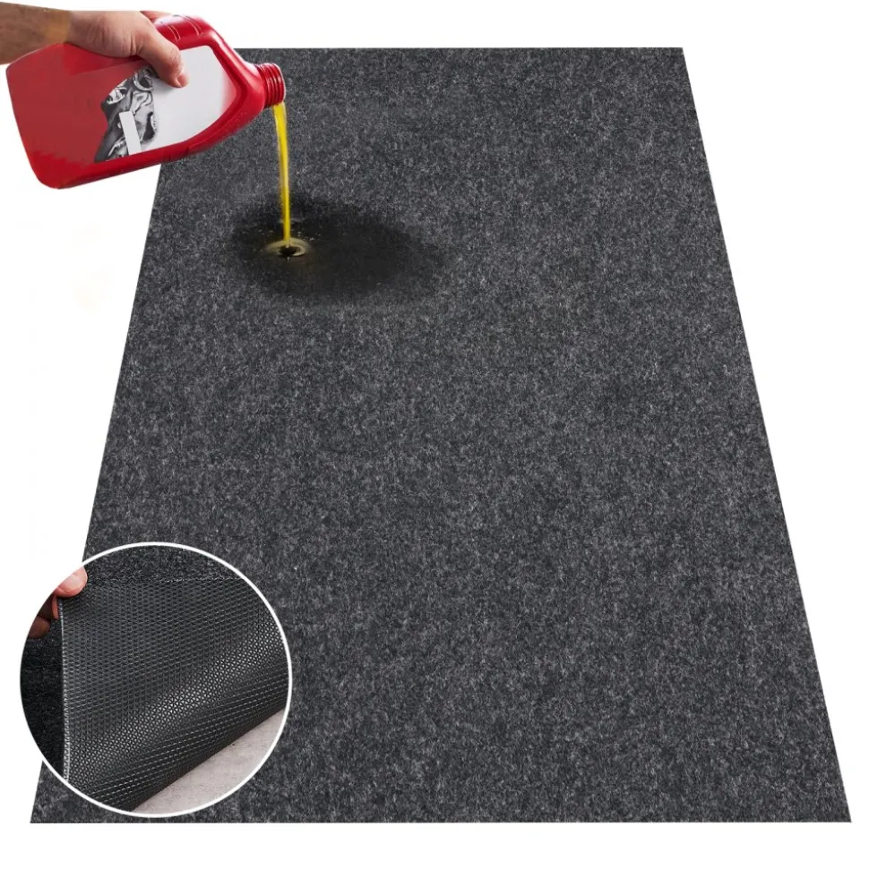 VEVOR Garage Floor Mat, 7.6'x19' Waterproof Protection from Water,Snow, Rain,Mud and Oil for Cars, Non-slip Heavy Duty Containment Mat with TPE Anti-Leak Backing & Easy to Clean & Cuttable