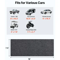 VEVOR Garage Floor Mat, 7.6'x19' Waterproof Protection from Water,Snow, Rain,Mud and Oil for Cars, Non-slip Heavy Duty Containment Mat with TPE Anti-Leak Backing & Easy to Clean & Cuttable