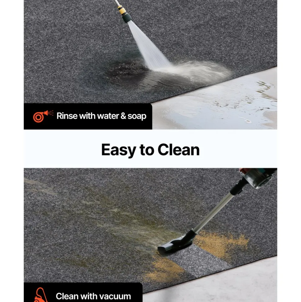VEVOR Garage Floor Mat, 7.6'x19' Waterproof Protection from Water,Snow, Rain,Mud and Oil for Cars, Non-slip Heavy Duty Containment Mat with TPE Anti-Leak Backing & Easy to Clean & Cuttable