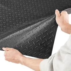 VEVOR Garage Floor Roll, 7.5 x 17 ft Garage Flooring Mat, 2.2 mm Thickened PVC Diamond Plate Floor Protector Mat with Double-sided Tape, Non-Slip, Easy to Clean for Warehouse, Gyms, Trailer, Black