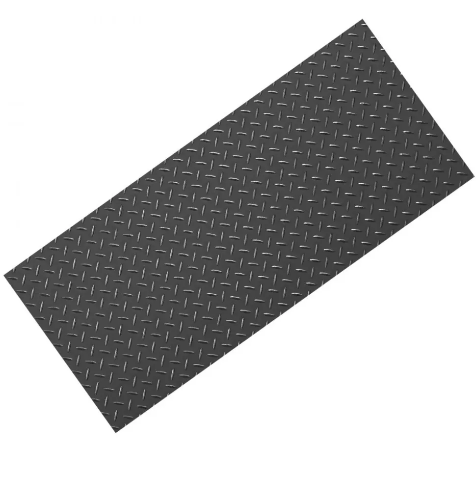 VEVOR Garage Floor Roll, 7.5 x 17 ft Garage Flooring Mat, 2.2 mm Thickened PVC Diamond Plate Floor Protector Mat with Double-sided Tape, Non-Slip, Easy to Clean for Warehouse, Gyms, Trailer, Black