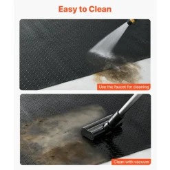 VEVOR Garage Floor Roll, 7.5 x 17 ft Garage Flooring Mat, 2.2 mm Thickened PVC Diamond Plate Floor Protector Mat with Double-sided Tape, Non-Slip, Easy to Clean for Warehouse, Gyms, Trailer, Black