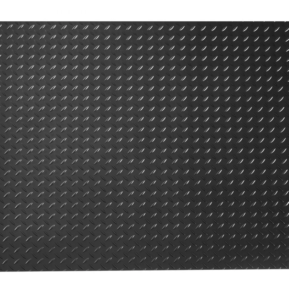 VEVOR Garage Floor Roll, 4 x 25 ft Garage Flooring Mat, 3 mm Thickened Rubber Diamond Plate Floor Protector Mat, Non-Slip, Wear-resist, Waterproof, Easy to Clean for Warehouse, Gyms,Trailer, Black