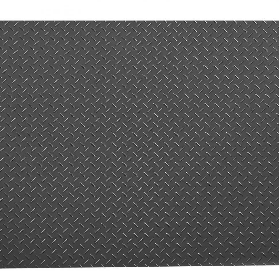 VEVOR Garage Floor Roll, 4 x 7 ft Garage Flooring Mat, 2.2 mm Thickened PVC Diamond Plate Floor Protector Mat with Double-sided Tape, Non-Slip, Easy to Clean for Warehouse, Gyms, Trailer, Black