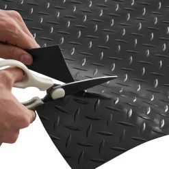 VEVOR Garage Floor Roll, 7.5 x 20 ft Garage Flooring Mat, 2.2 mm Thickened PVC Diamond Plate Floor Protector Mat with Double-sided Tape, Non-Slip, Easy to Clean for Warehouse, Gyms,Silver Gray
