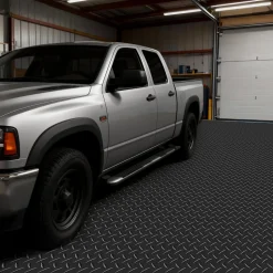 VEVOR Garage Floor Roll, 4 x 20 ft Garage Flooring Mat, 3 mm Thickened Rubber Diamond Plate Floor Protector Mat, Non-Slip, Wear-resist, Waterproof, Easy to Clean for Warehouse, Gyms,Trailer, Black