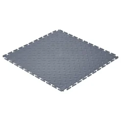 VEVOR Garage Floor Tiles Interlocking, 16 Pack 20.2 x 20.2 x 0.2 in Interlocking Modular Garage Flooring Tiles, Diamond Plate Slip-Resistant PVC Mats for Workshop,Warehouse,Tool Room, Graphite Gray