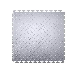 VEVOR Garage Floor Tiles Interlocking, 16 Pack 20.2 x 20.2 x 0.2 in Interlocking Modular Garage Flooring Tiles, Diamond Plate Slip-Resistant PVC Mats for Workshop,Warehouse,Tool Room, Black