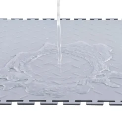 VEVOR Garage Floor Tiles Interlocking, 16 Pack 20.2 x 20.2 x 0.2 in Interlocking Modular Garage Flooring Tiles, Diamond Plate Slip-Resistant PVC Mats for Workshop,Warehouse,Tool Room, Light Gray