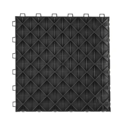 VEVOR Garage Tiles Interlocking, 12 x 12 x 0.53 inch 50 Pack Garage Floor Covering Tiles, Non-Slip Double-Sided Texture Garage Flooring Tiles, for Garages, Basements, Repair Shops, Black