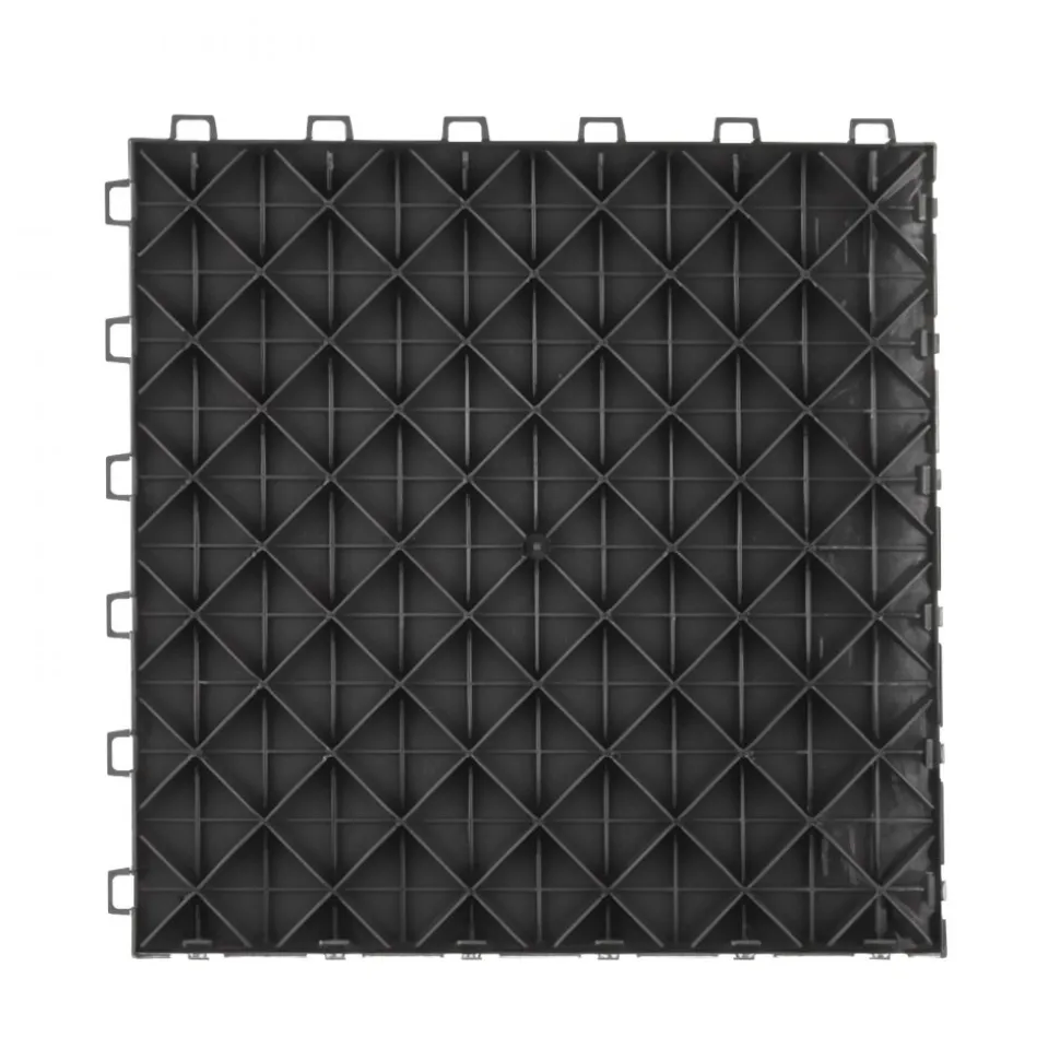 VEVOR Garage Tiles Interlocking, 12 x 12 x 0.53 inch 50 Pack Garage Floor Covering Tiles, Non-Slip Double-Sided Texture Garage Flooring Tiles, for Garages, Basements, Repair Shops, Black