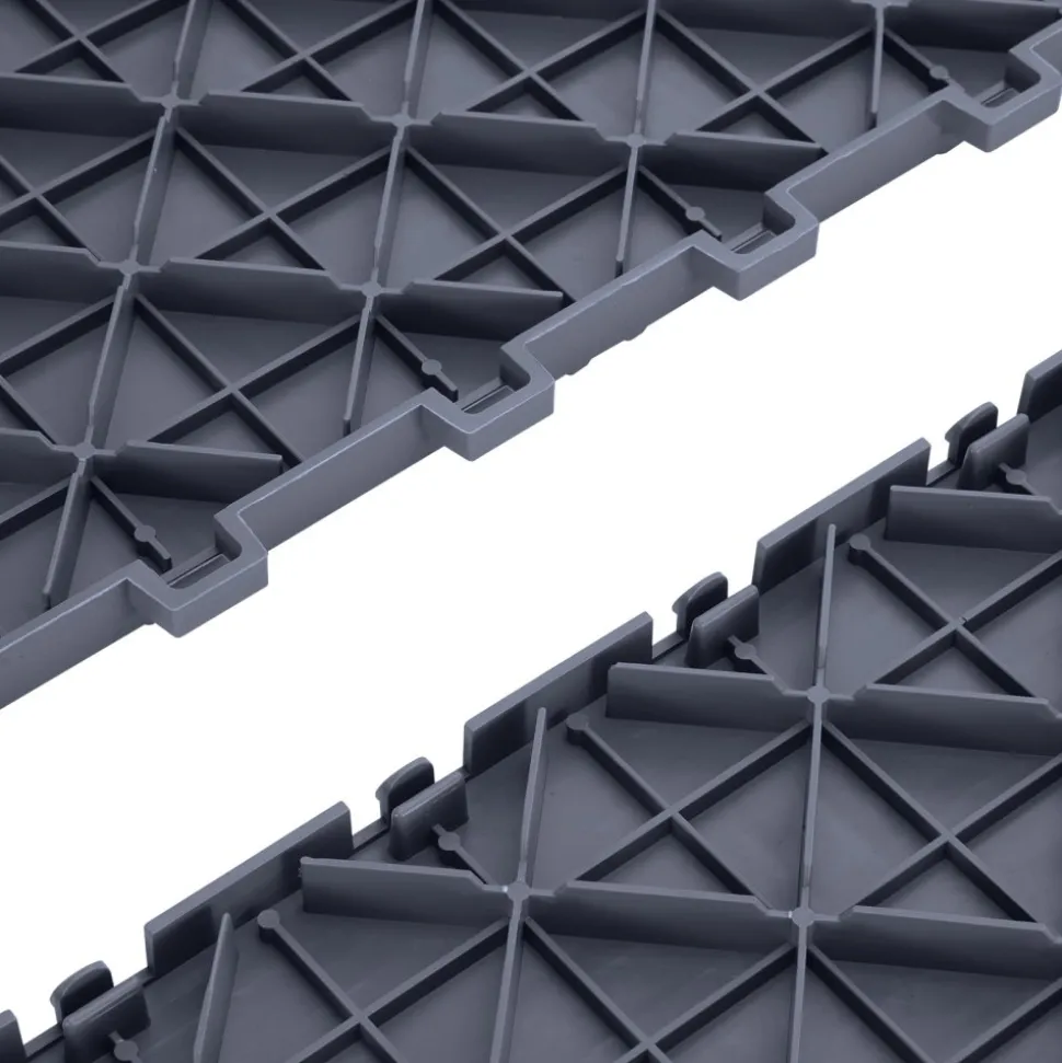VEVOR Garage Tiles Interlocking, 12 x 12 x 0.53 inch 50 Pack Garage Floor Covering Tiles, Non-Slip Double-Sided Texture Garage Flooring Tiles, for Garages, Basements, Repair Shops, Graphite Gray