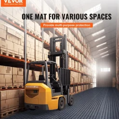 VEVOR Garage Tiles Interlocking, 12 x 12 x 0.53 inch 50 Pack Garage Floor Covering Tiles, Non-Slip Double-Sided Texture Garage Flooring Tiles, for Garages, Basements, Repair Shops, Graphite Gray