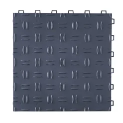 VEVOR Garage Tiles Interlocking, 12 x 12 x 0.53 inch 50 Pack Garage Floor Covering Tiles, Non-Slip Double-Sided Texture Garage Flooring Tiles, for Garages, Basements, Repair Shops, Graphite Gray