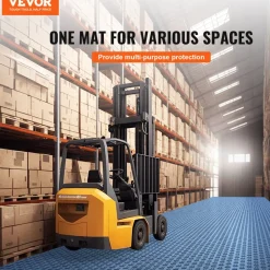 VEVOR Garage Tiles Interlocking, 12 x 12 x 0.53 inch 50 Pack Garage Floor Covering Tiles, Non-Slip Double-Sided Texture Garage Flooring Tiles, for Garages, Basements, Repair Shops, Blue