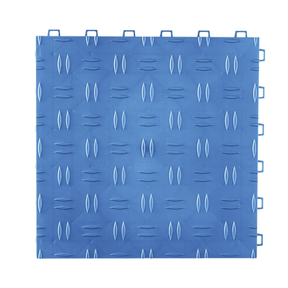 VEVOR Garage Tiles Interlocking, 12 x 12 x 0.53 inch 50 Pack Garage Floor Covering Tiles, Non-Slip Double-Sided Texture Garage Flooring Tiles, for Garages, Basements, Repair Shops, Blue