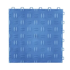 VEVOR Garage Tiles Interlocking, 12 x 12 x 0.53 inch 25 Pack Garage Floor Covering Tiles, Non-Slip Double-Sided Texture Garage Flooring Tiles, for Garages, Basements, Repair Shops, Blue