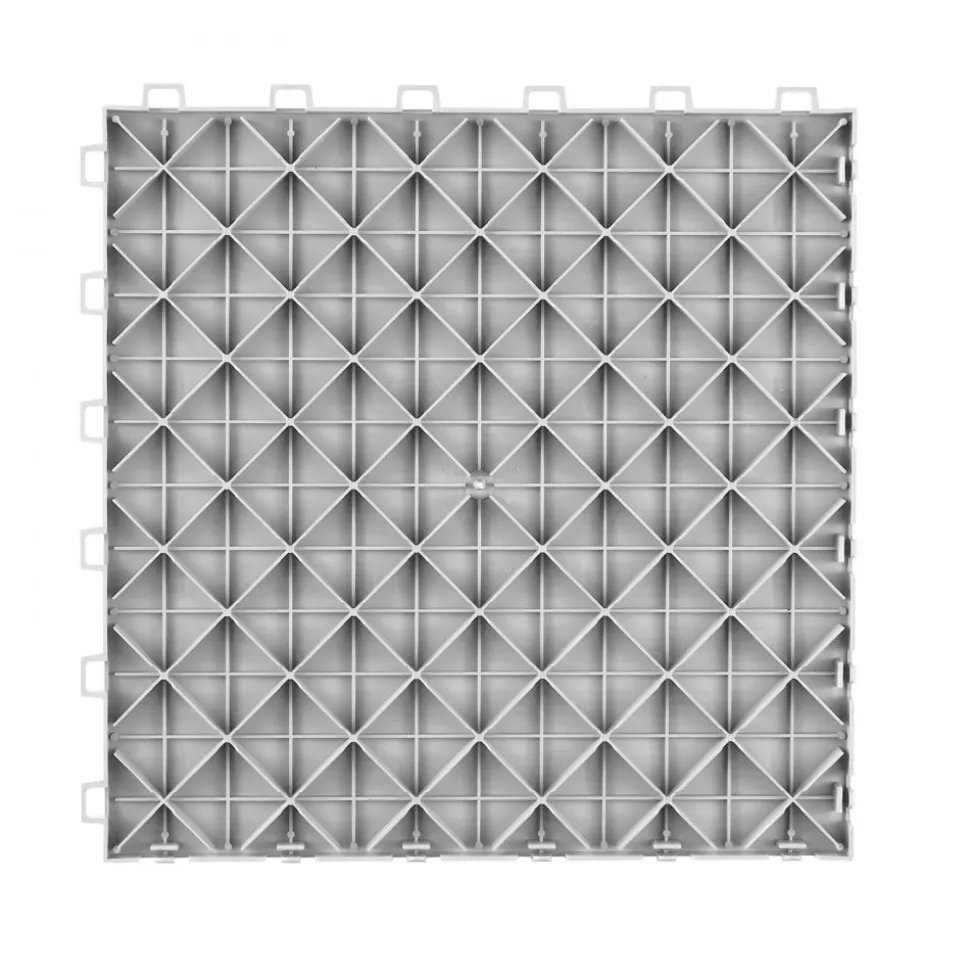 VEVOR Garage Tiles Interlocking, 12 x 12 x 0.53 inch 50 Pack Garage Floor Covering Tiles, Non-Slip Double-Sided Texture Garage Flooring Tiles, for Garages, Basements, Repair Shops, Silver