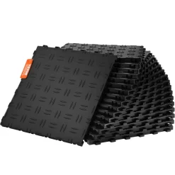 VEVOR Garage Tiles Interlocking, 12 x 12 x 0.53 inch 25 Pack Garage Floor Covering Tiles, Non-Slip Double-Sided Texture Garage Flooring Tiles, for Garages, Basements, Repair Shops, Black