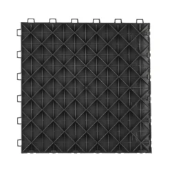 VEVOR Garage Tiles Interlocking, 12 x 12 x 0.53 inch 25 Pack Garage Floor Covering Tiles, Non-Slip Double-Sided Texture Garage Flooring Tiles, for Garages, Basements, Repair Shops, Black