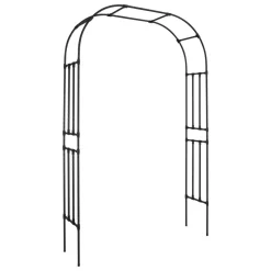 VEVOR Garden Arbor, 94.5 (H) x 59 (W) x 15.8 (D) in Metal Archway, Sturdy Outdoor Trellis Arch with Stakes, Easy to Assemble, Pergola Arbor for Plant Climbing Yard Lawn Wedding Party Decoration