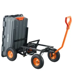 VEVOR Garden Cart, Durable Poly Dump Cart with Simple Assembly Steel Structure, Versatile Dump Wagon with Dual-Function Handle, Handy Wheelbarrow with 1500 lbs Load Capacity, 13 inch Wheels