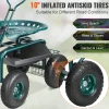 VEVOR Garden Cart Rolling Workseat with Wheels, Gardening Stool for Planting, 360 Degree Swivel Seat, Wagon Scooter with Steering Handle & Utility Tool Tray, Use for Patio, Yard, and Outdoors, Blue