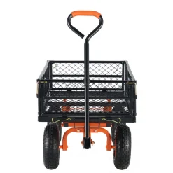 VEVOR Garden Cart, Sturdy Metal Utility Wagon with Simple Assembly, Versatile Dump Cart with Dual-Function Handle, Wheelbarrow with 400 lbs Load Capacity, Equipped with 10
