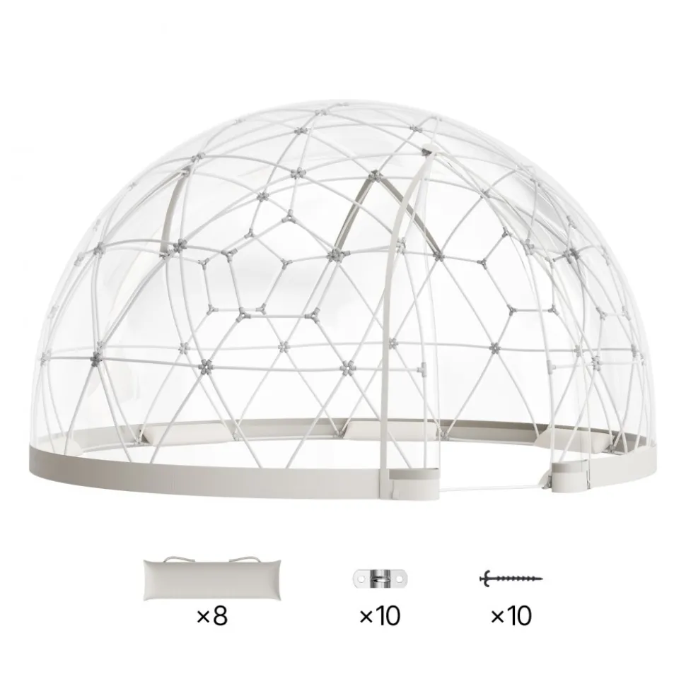 VEVOR Garden Dome Igloo, 12 x 7.2 ft Outdoor Clear Bubble Tent for 4-7 Person, Weatherproof Geodesic Dome Greenhouse with Window, PVC Igloo Tent for Backyard Patios Camping Party Wedding