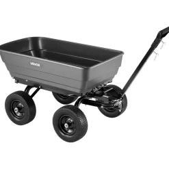 VEVOR Garden Dump Cart, 1200 lbs Poly Dump Cart, 7 Cu. Ft. Garden Carts Dumps Wagon with 2-in-1 Convertible Handle, 90° Quick-Dumps Mechanism, 180° Swivel Wheels, Yard Wagon for Plants, Soil, Crops