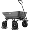 VEVOR Garden Dump Cart, 400 lbs Poly Dump Cart, Garden Carts Dumps Wagon with 90° Quick-Dumps Mechanism, 180° Swivel Wheels, 270° Flexible Rotating Bearings, Yard Wagon for Plants, Soil, Crops