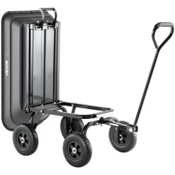 VEVOR Garden Dump Cart, 400 lbs Poly Dump Cart, Garden Carts Dumps Wagon with 90° Quick-Dumps Mechanism, 180° Swivel Wheels, 270° Flexible Rotating Bearings, Yard Wagon for Plants, Soil, Crops