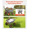 VEVOR Garden Dump Cart, 1500lbs Poly Dump Cart, 15 Cu. Ft. Garden Carts Dumps Wagon with 2-in-1 Convertible Handle, 90° Quick-Dumps Mechanism, Adjustable Handle, Yard Wagon for Plants, Soil, Crops