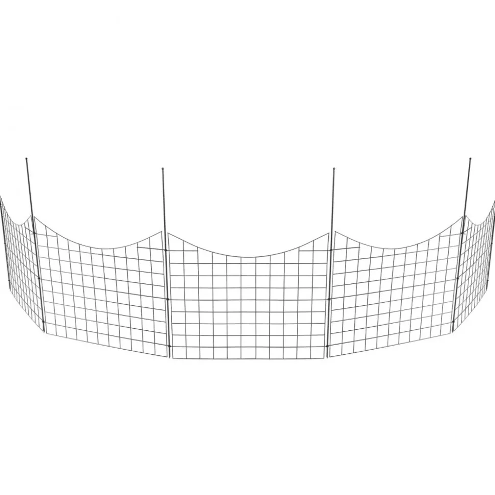 VEVOR Garden Fence, 36.6in(H) x29.5in(L) Animal Barrier Fence, Underground Decorative Garden Fencing with 2.5 Inch Spike Spacing, Metal Dog Fence for the Yard and Outdoor Patio, 5 Pack